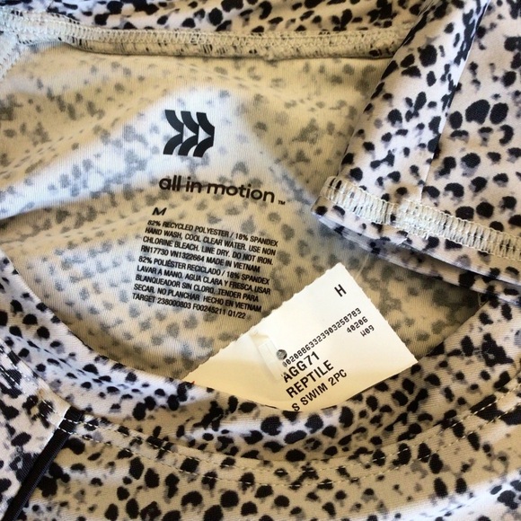 All In Motion Womens 2pc Snake Print Rash Guard Top & Bikini Bottom Set Size Med - Picture 10 of 11